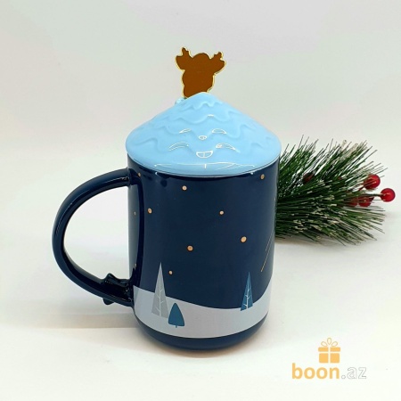 Керамическая кружка "Home" с ложкой 400 мл